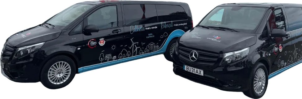 Frota de duas carrinhas Mercedes Vito com decoração da Madeira